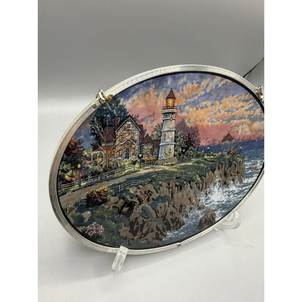 Lighthouse Cottage By Thomas Kinkade Sun Catcher Hanging Decoration